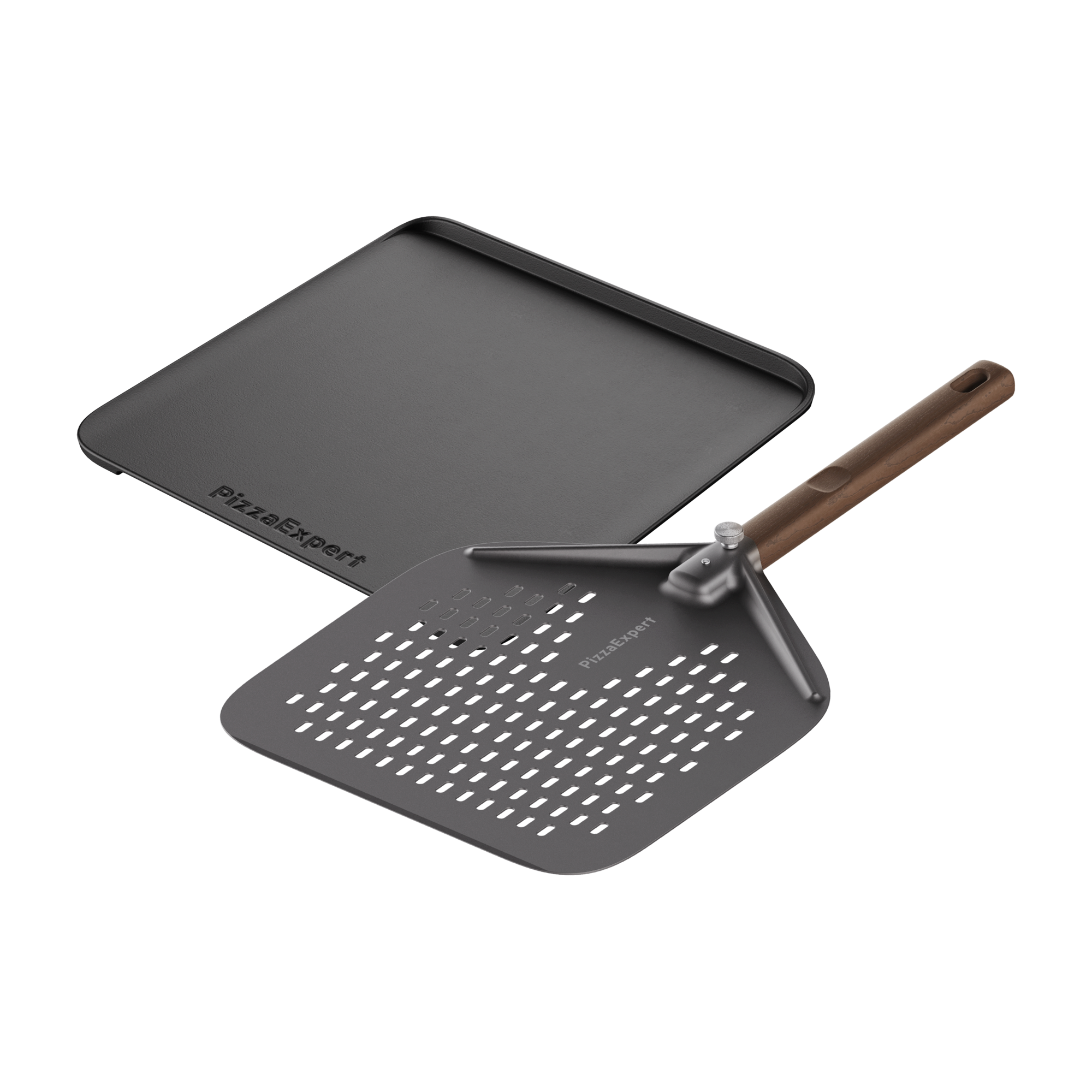 PizzaExpert Kit product image containing cast iron pizza tray and pizza peel