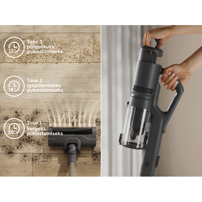 Tase 3 põhjalikuks puhastamiseks Tase 2 igapäevaseks puhastamiseks Tase 1 kergeks puhastamiseks