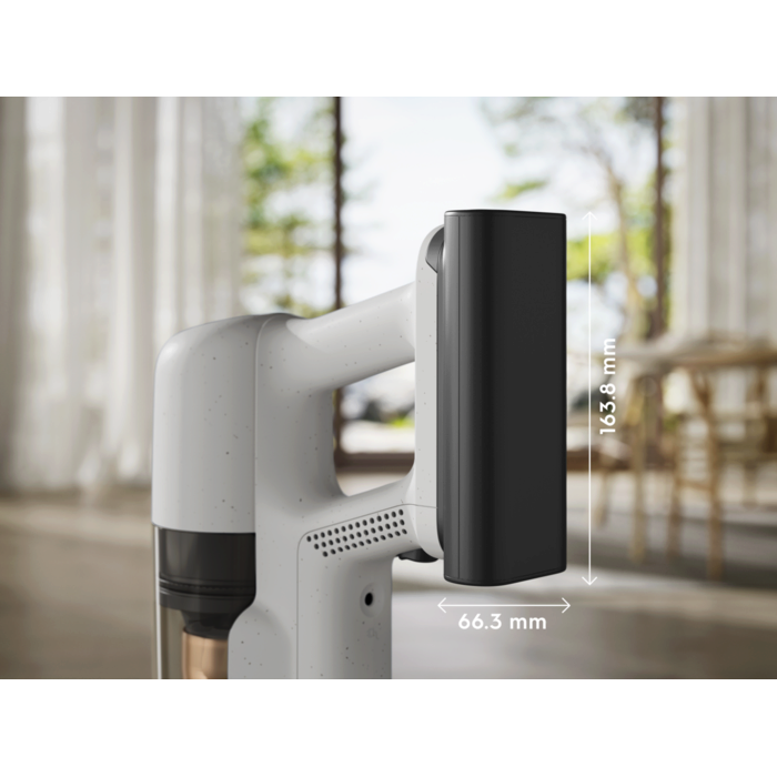 Battery-powered hand unit designed for easy portability.