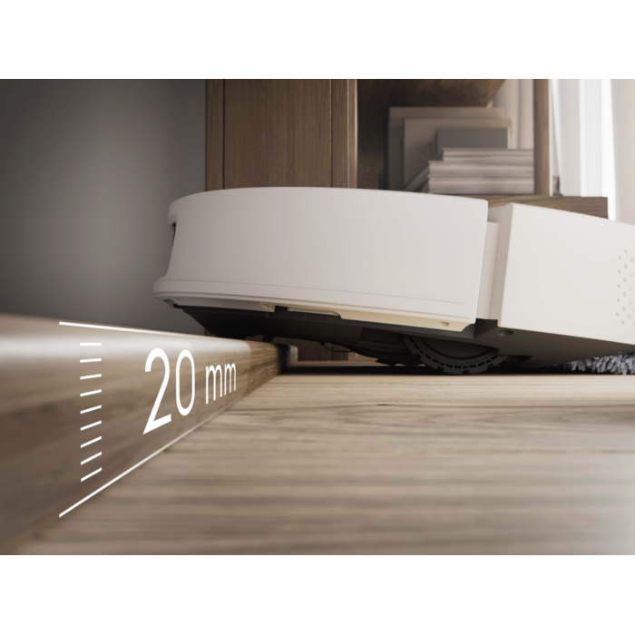 Climbs rugs, thresholds and small obstacles up to 20mm – without getting stuck. Disclaimer: Based on internal test according to QB/T 4833 -2023 measured against thresholds 