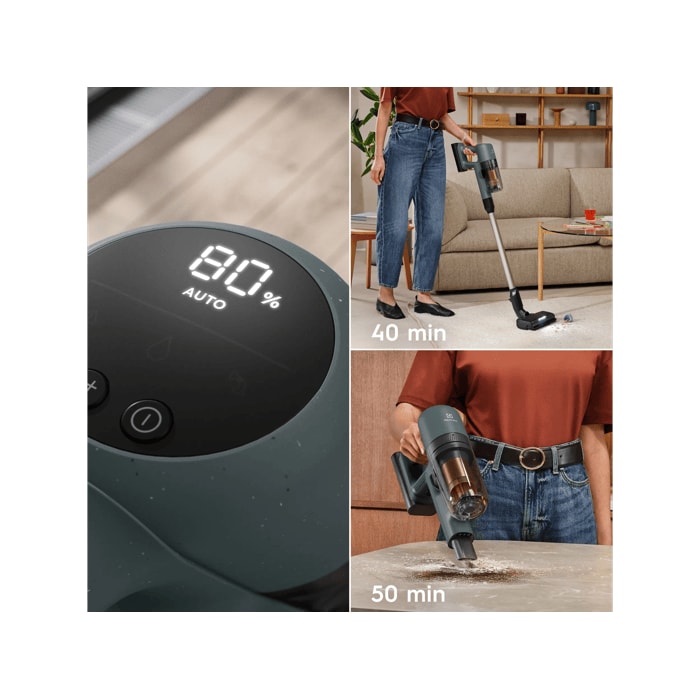 Auto Mode that adjusts suction for multiple surfaces and smart battery performance for efficient cleaning.