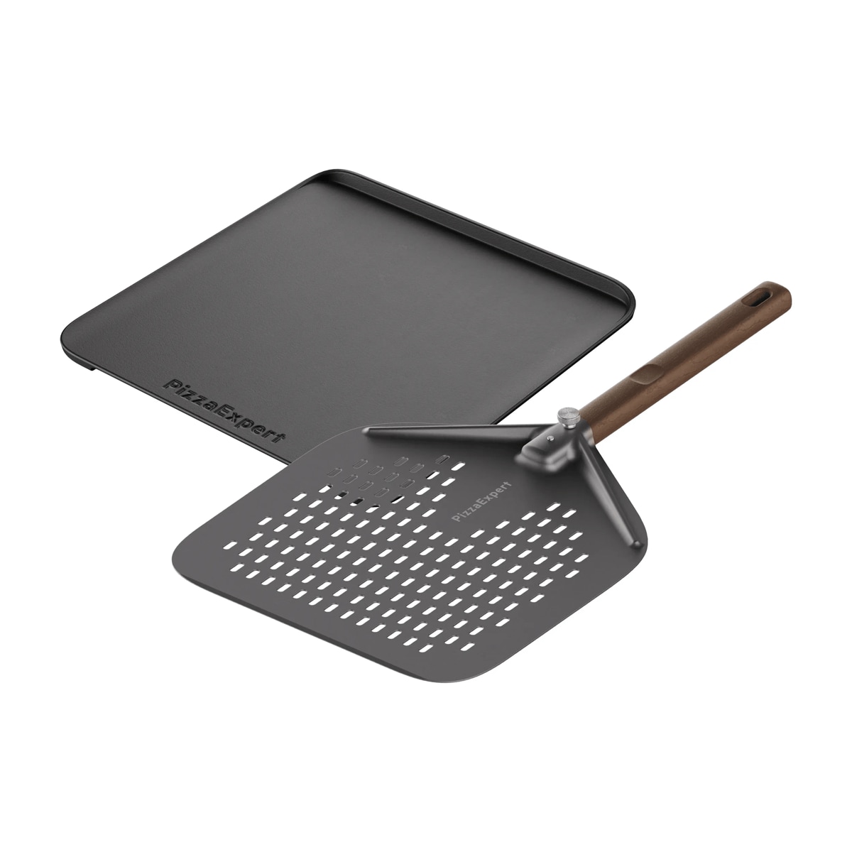 PizzaExpert Kit product image containing cast iron pizza tray and pizza peel