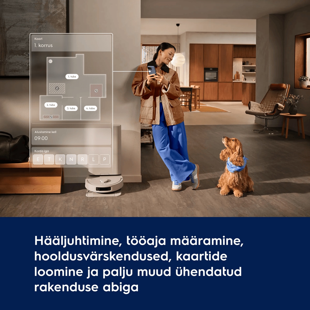 Hääljuhtimine, tööaja määramine, hooldusvärskendused, kaartide loomine ja palju muud ühendatud rakenduse abiga