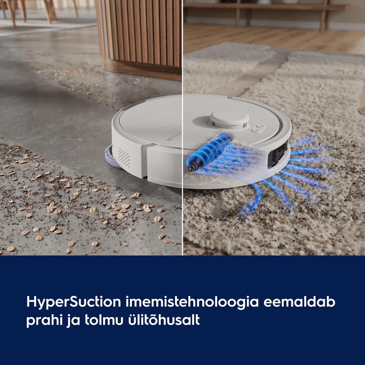 HyperSuctioni imemistehnoloogia eemaldab prahi ja tolmu ülitõhusalt
