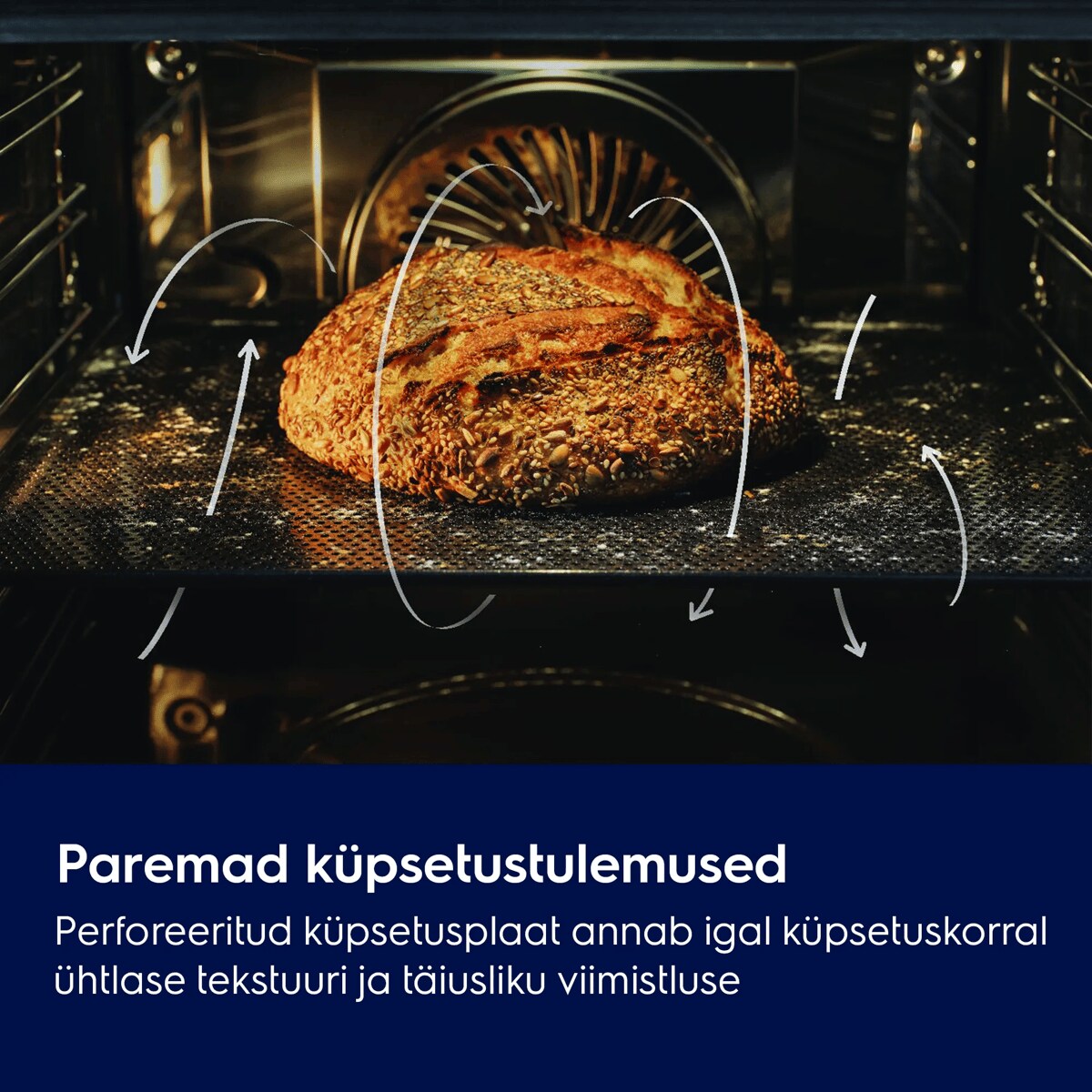 Paremad küpsetustulemused Perforeeritud küpsetusplaat annab igal küpsetuskorral ühtlase tekstuuri ja täiusliku viimistluse.