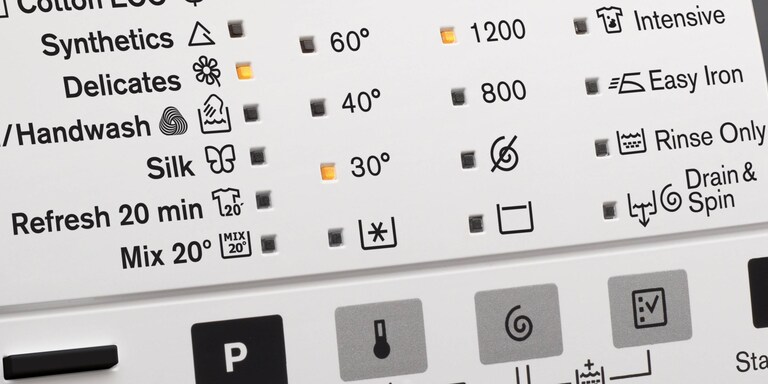 UltraCare Eco näidikupaneelil kuvatav külma pesu tsükkel