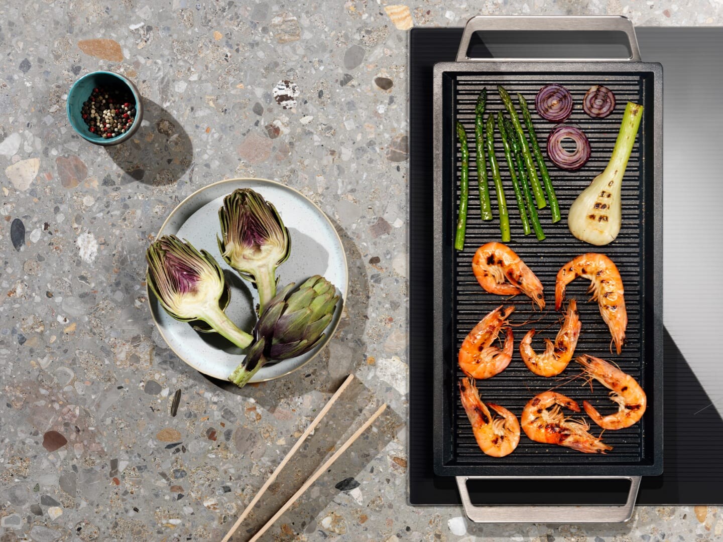 toidu valmistamine grillpannil