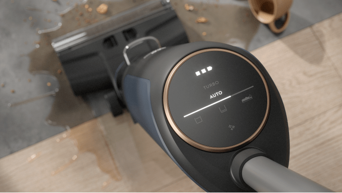 Codless vacuum on wooden floor