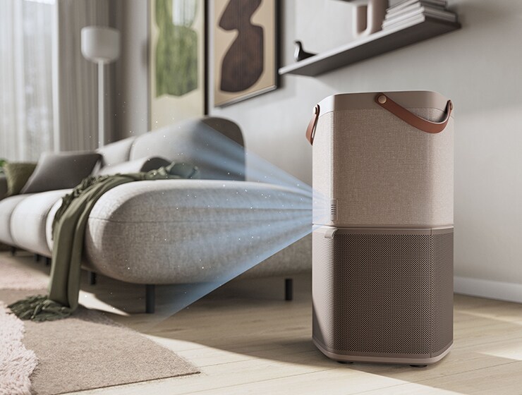 Õhupuhasti elutoas.